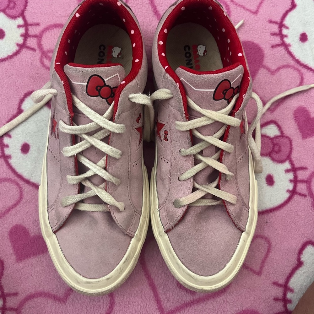 Converse Kids Pink and Red Hello Kitty Sneakers